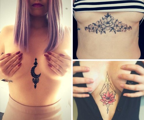 10 tatuajes debajo de los pechos que te encantarán por su significado